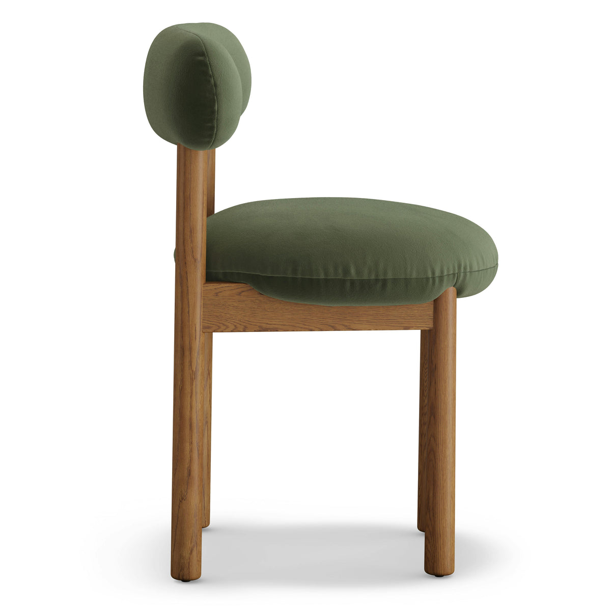 Velvet Dining Chair - Smoked Oak and Hale Fir Green