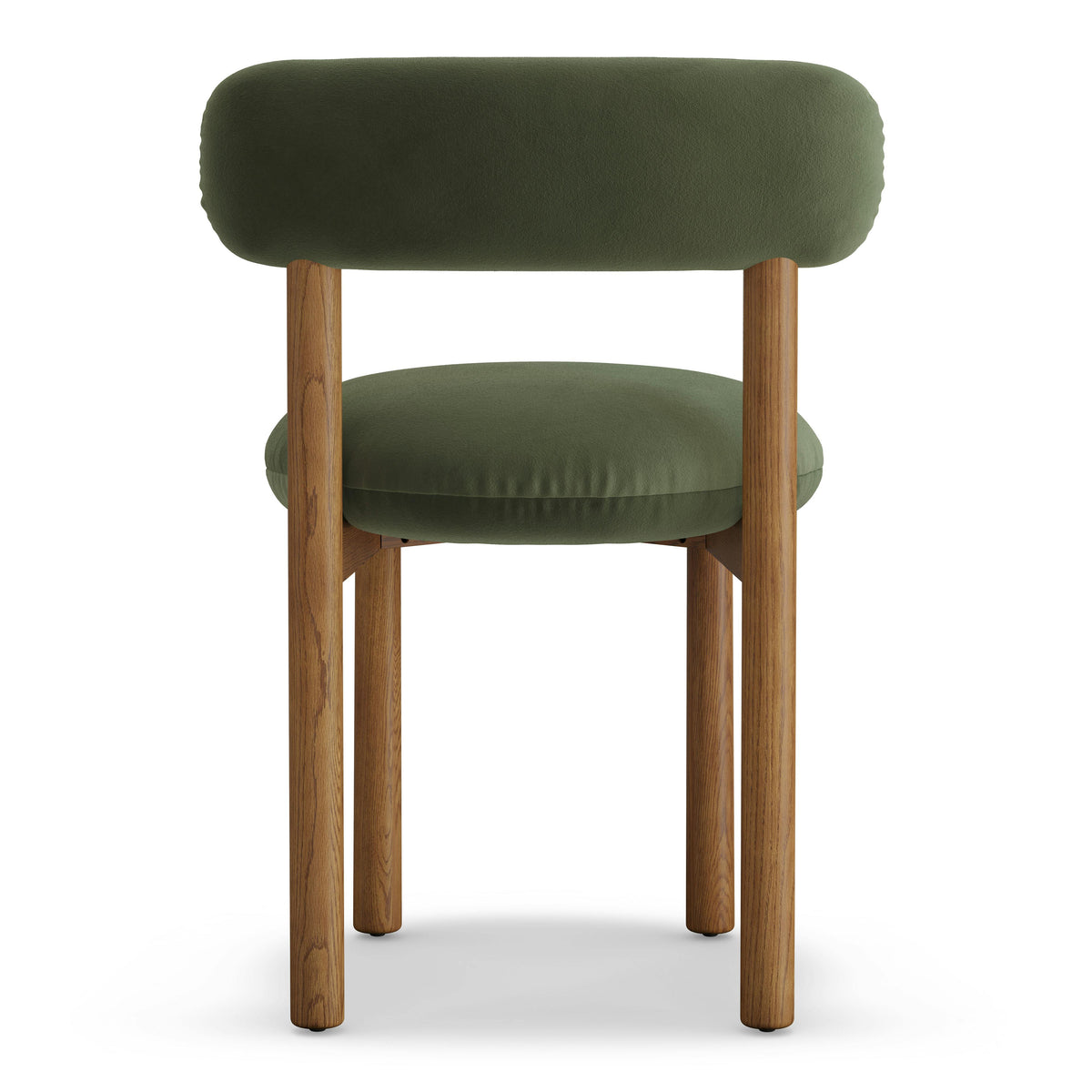 Velvet Dining Chair - Smoked Oak and Hale Fir Green