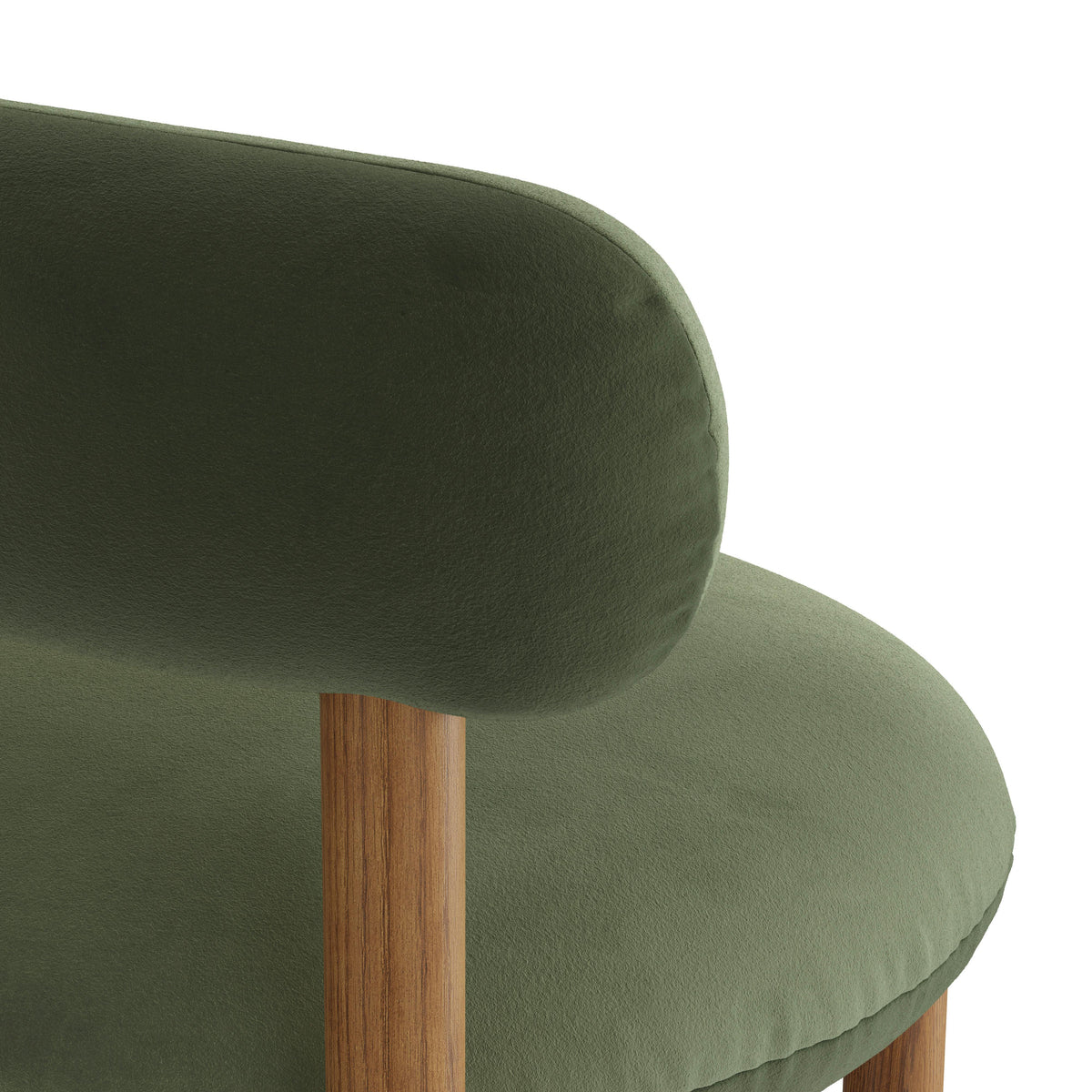 Velvet Dining Chair - Smoked Oak and Hale Fir Green