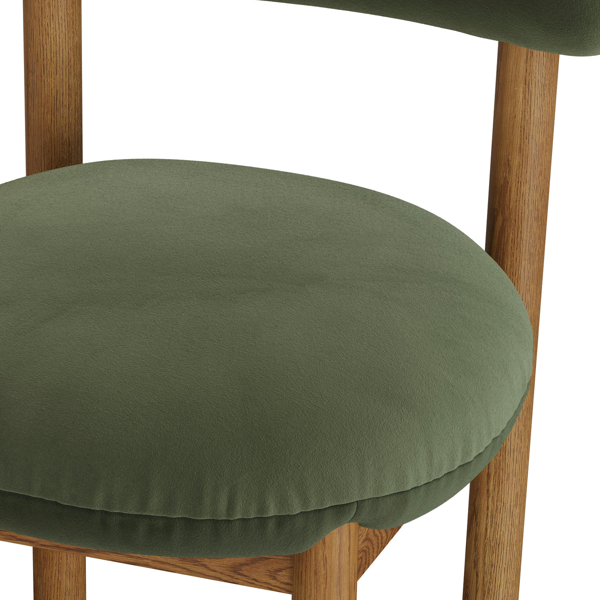 Velvet Dining Chair - Smoked Oak and Hale Fir Green