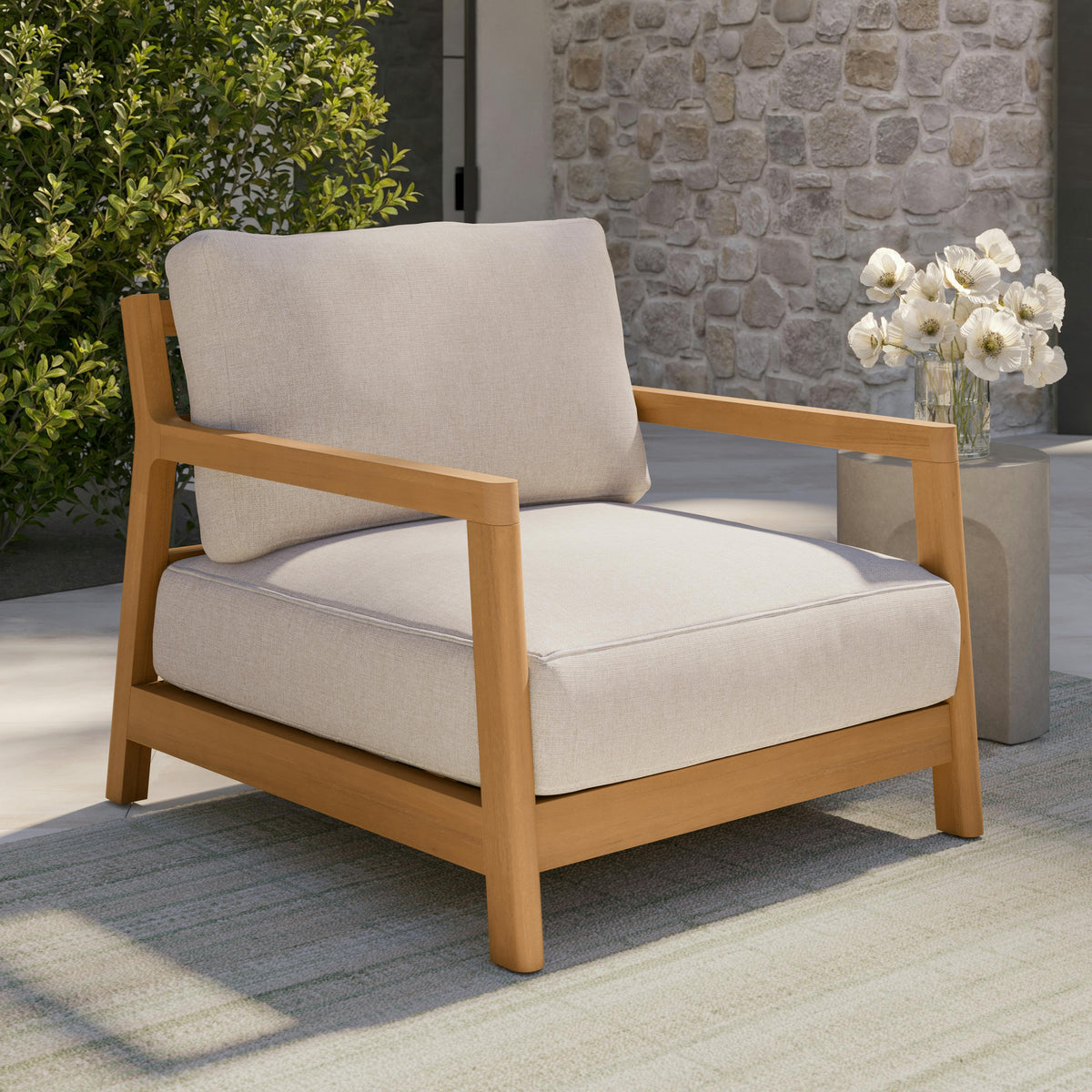 Elise 34" Outdoor Lounge Chair - Basket Beige