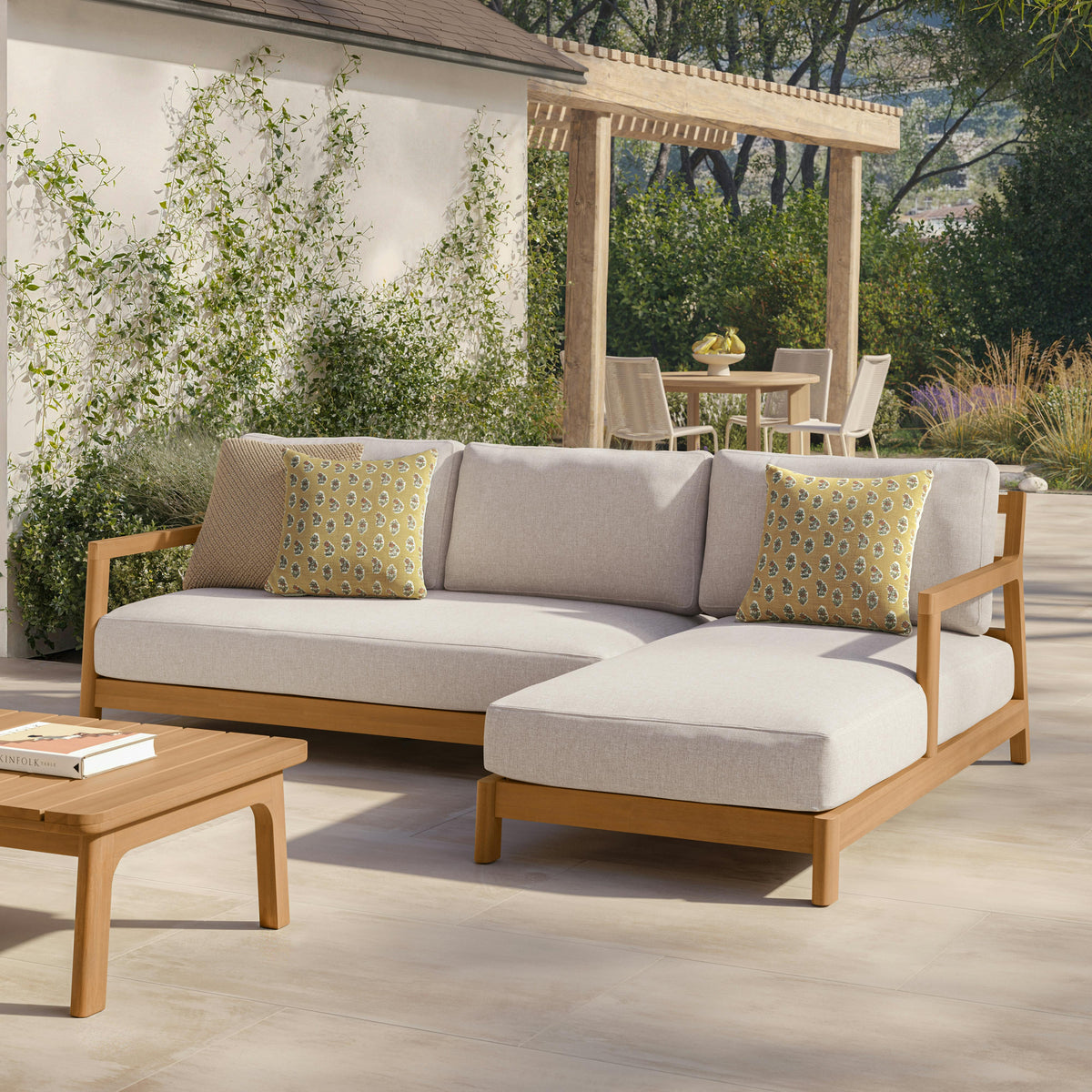 Elise 100" Outdoor Right Sectional - Basket Beige