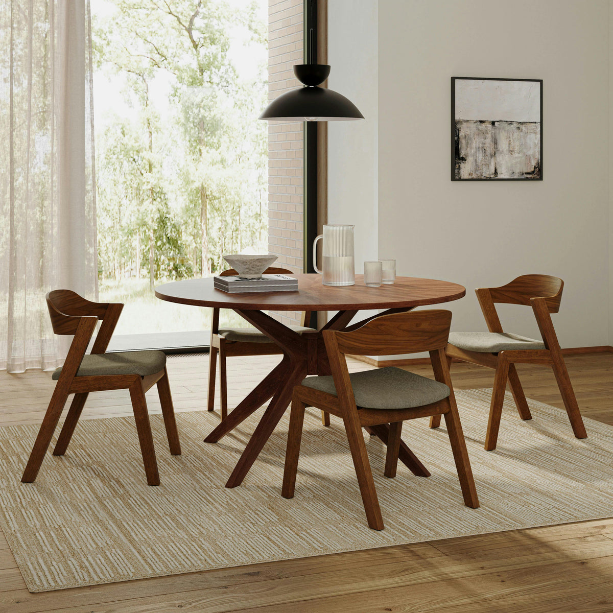 Meja Dining Chair - Walnut and Algonquin Green