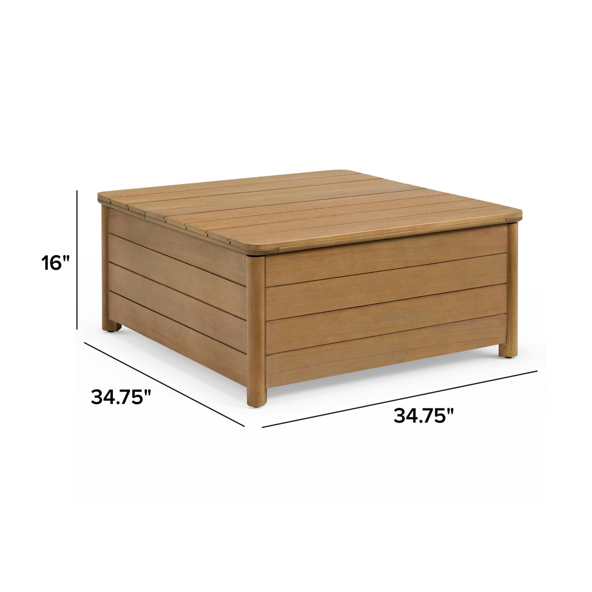 Elise 34.75" Outdoor Storage Coffee Table - Light Eucalyptus
