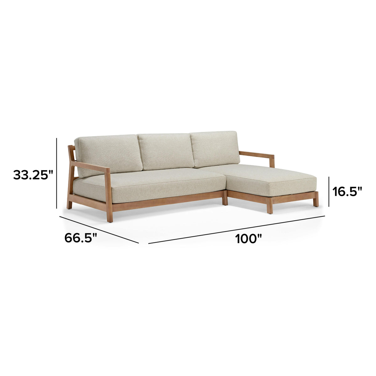 Elise 100" Outdoor Right Sectional - Basket Beige