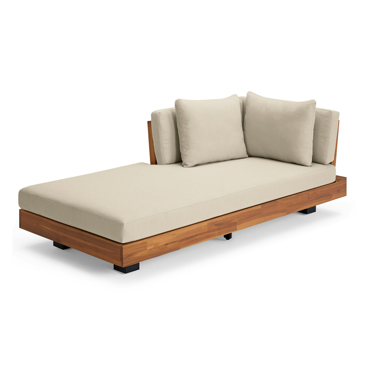 Lubek 69.25" Outdoor Low Left Chaise Lounge - Dravite Ivory
