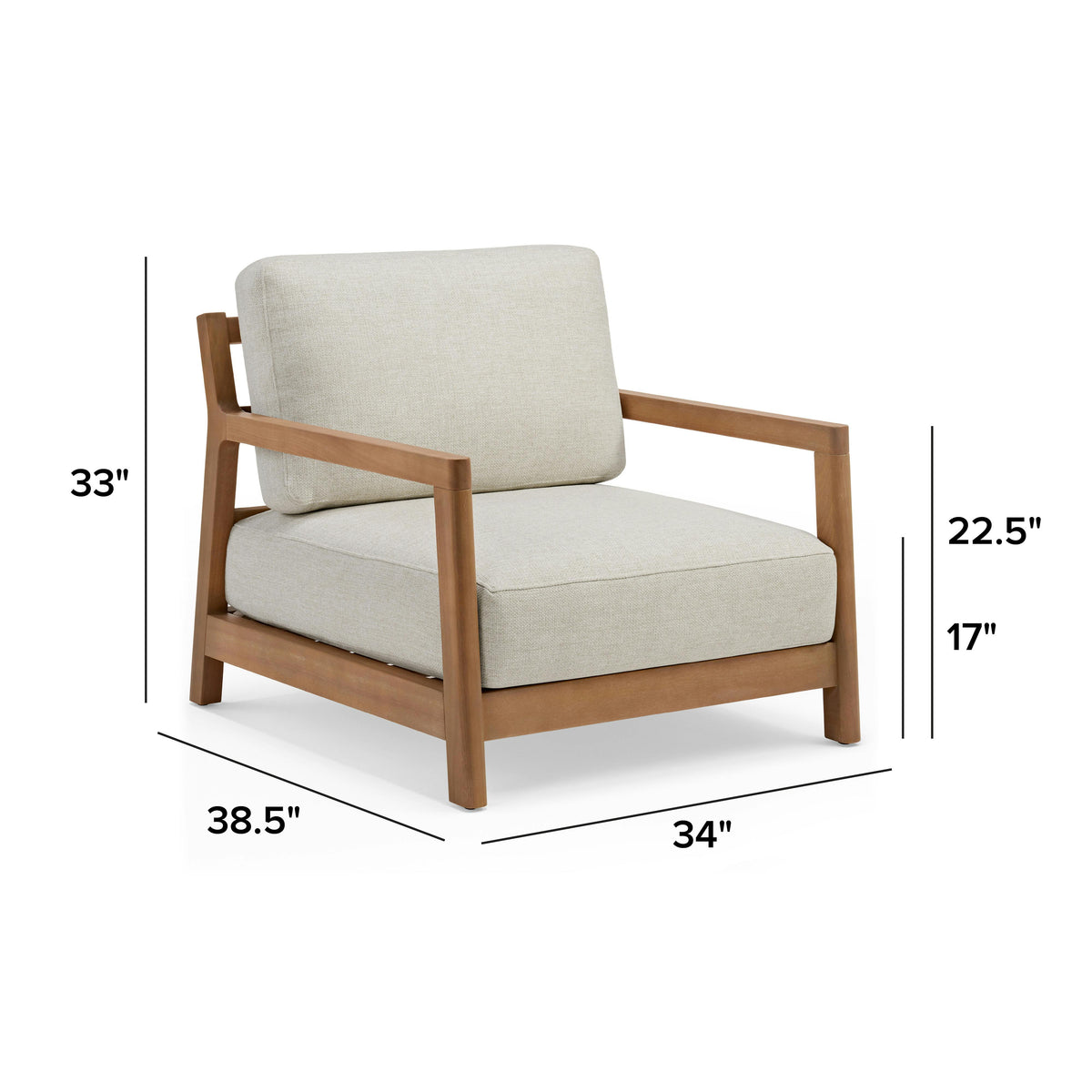 Elise 34" Outdoor Lounge Chair - Basket Beige