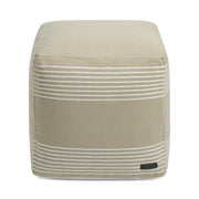 Mika 16" Indoor/Outdoor Pouf - Ridge Taupe