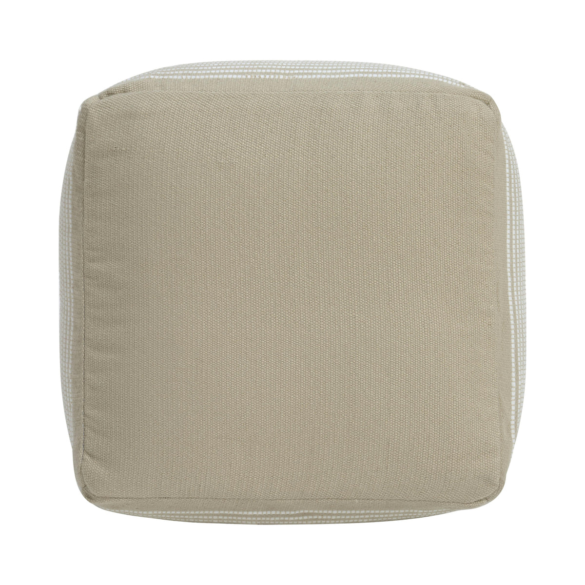 Mika 16" Indoor/Outdoor Pouf - Ridge Taupe