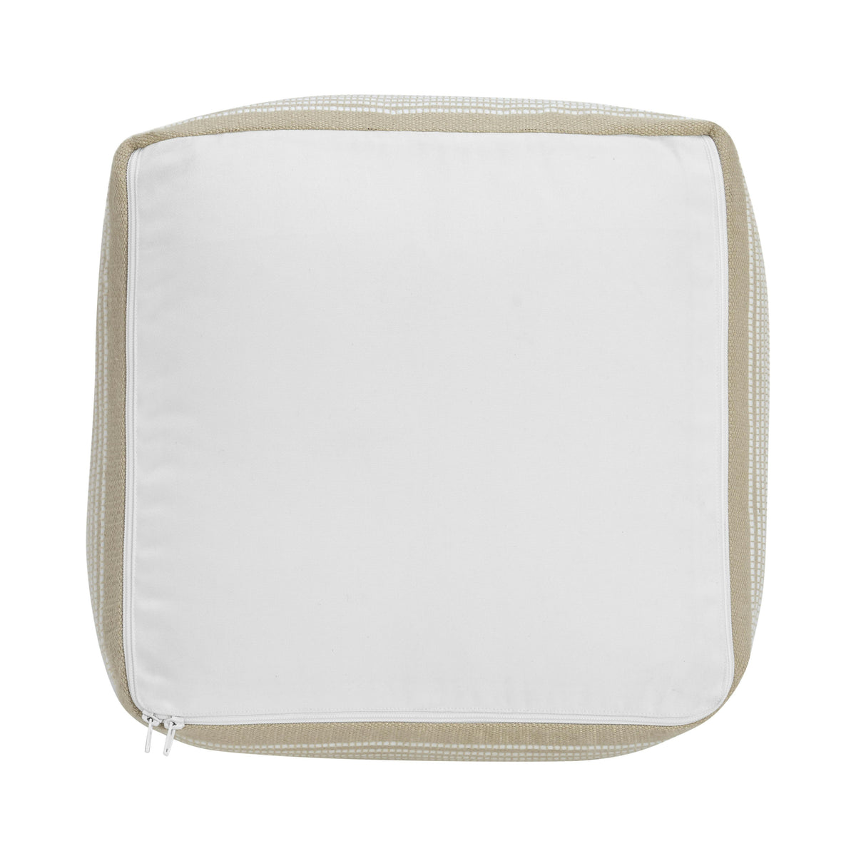 Mika 16" Indoor/Outdoor Pouf - Ridge Taupe
