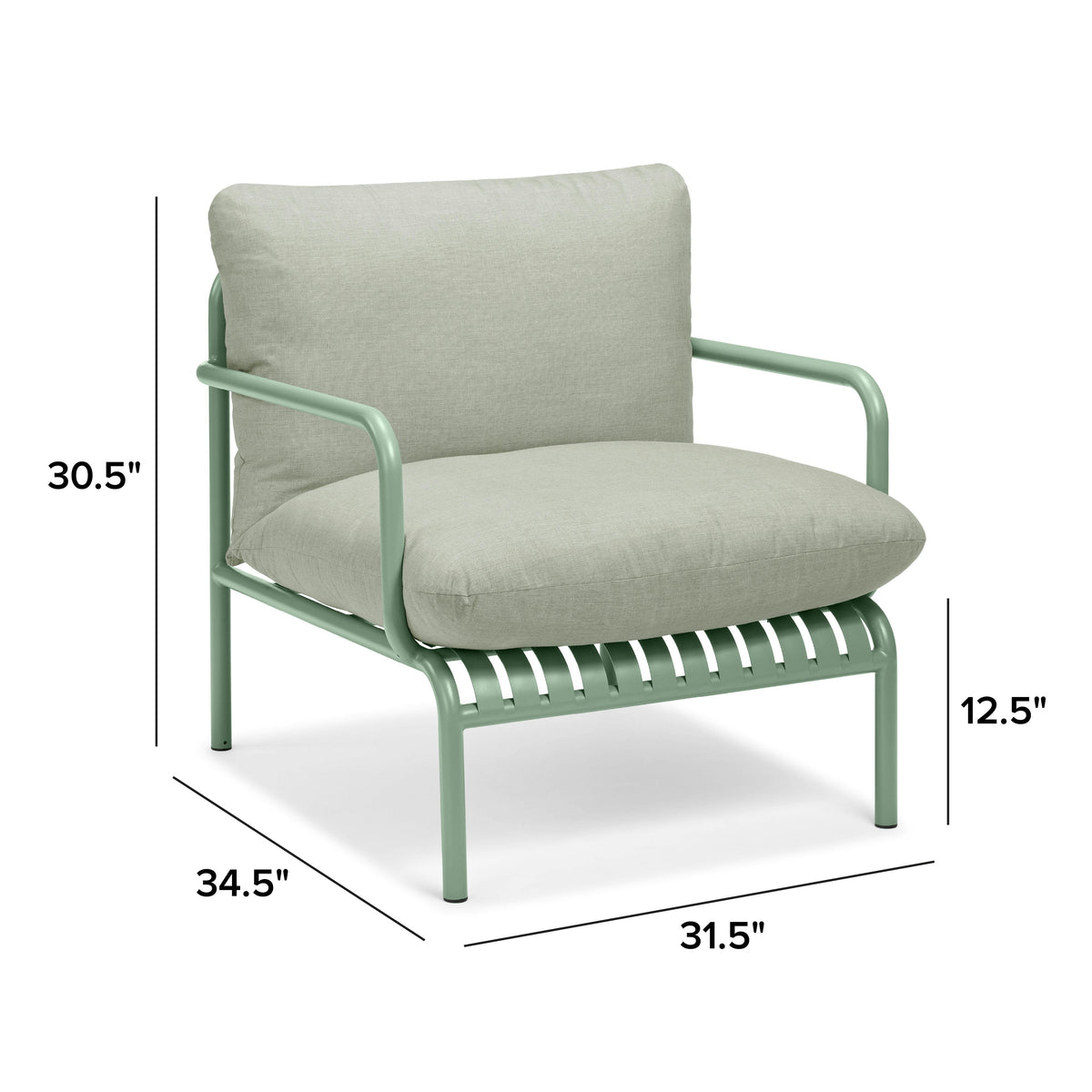 Sarek 31.5" Outdoor Lounge Chair - Sunbrella® Mint
