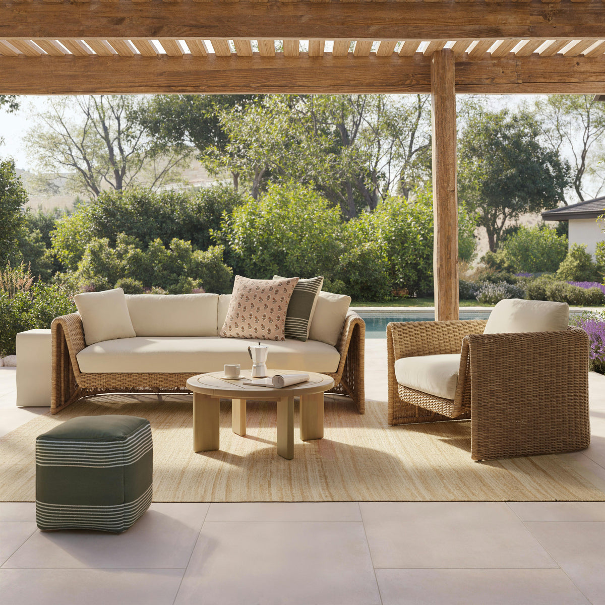 Willa 80" Outdoor Wicker Sofa - Dravite Ivory