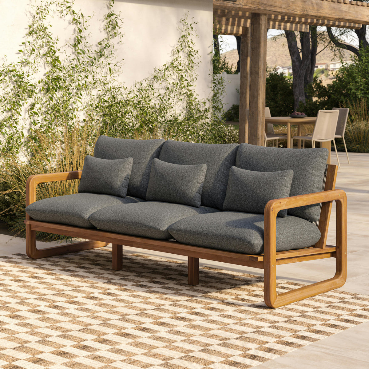 Laholm 88" Outdoor Sofa - Dravite Black