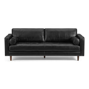Sven 88" Tufted Leather Sofa - Oxford Black