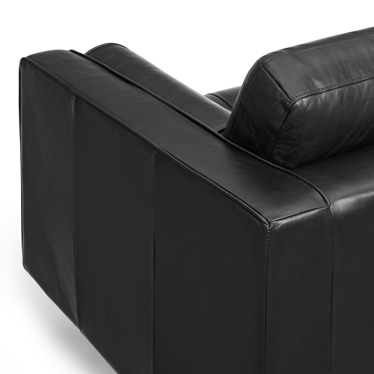 Sven 88" Tufted Leather Sofa - Oxford Black