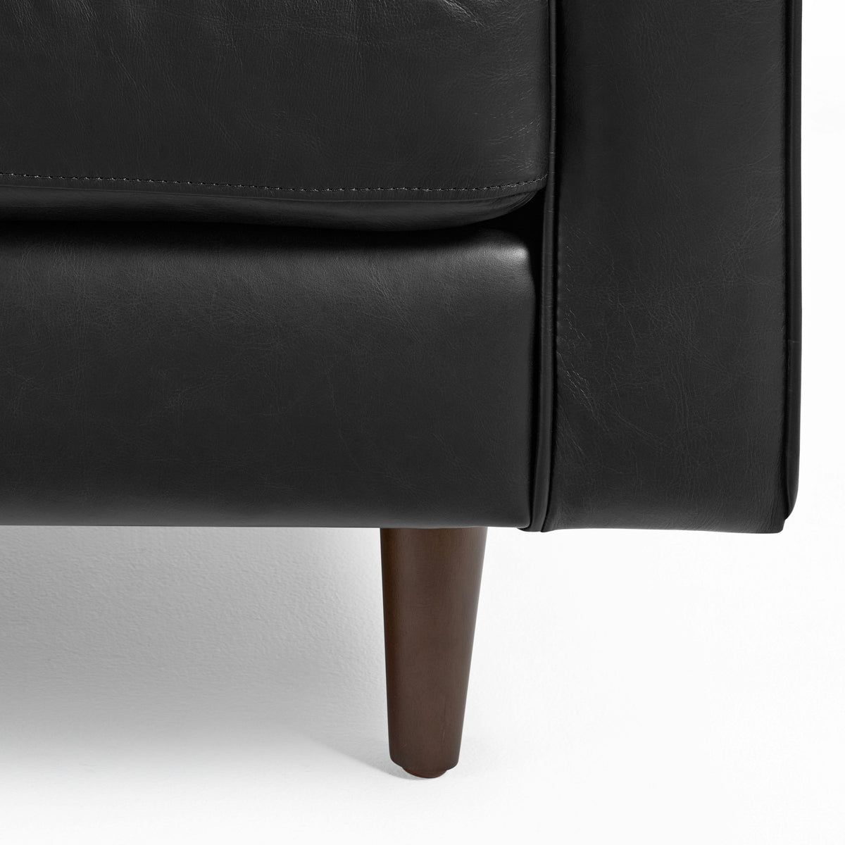 Sven 88" Tufted Leather Sofa - Oxford Black