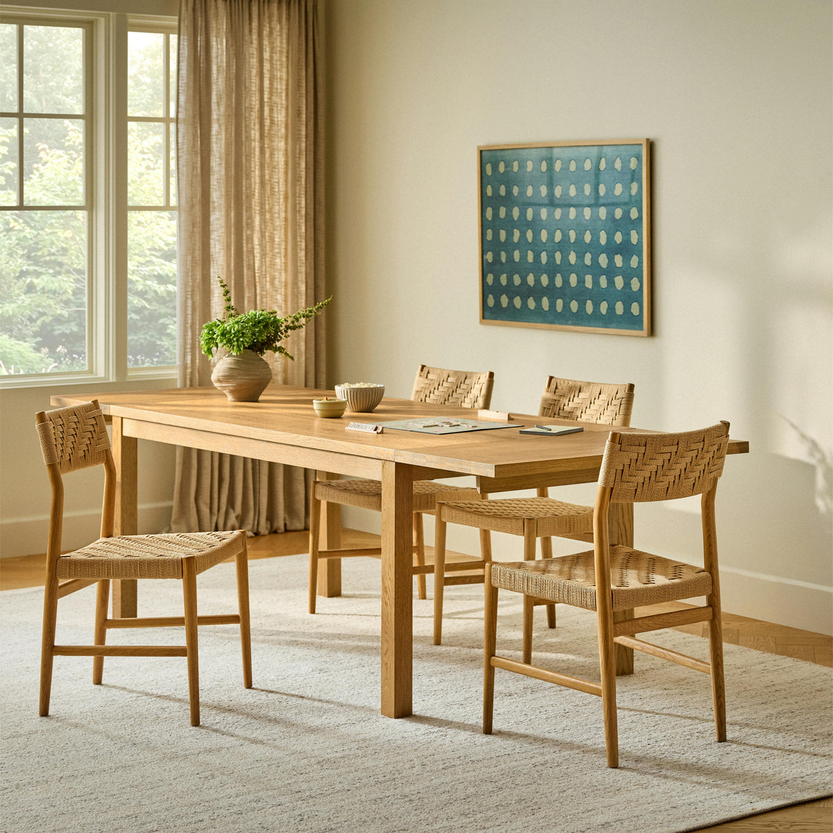 Wosla Corded Dining Chair - Oak