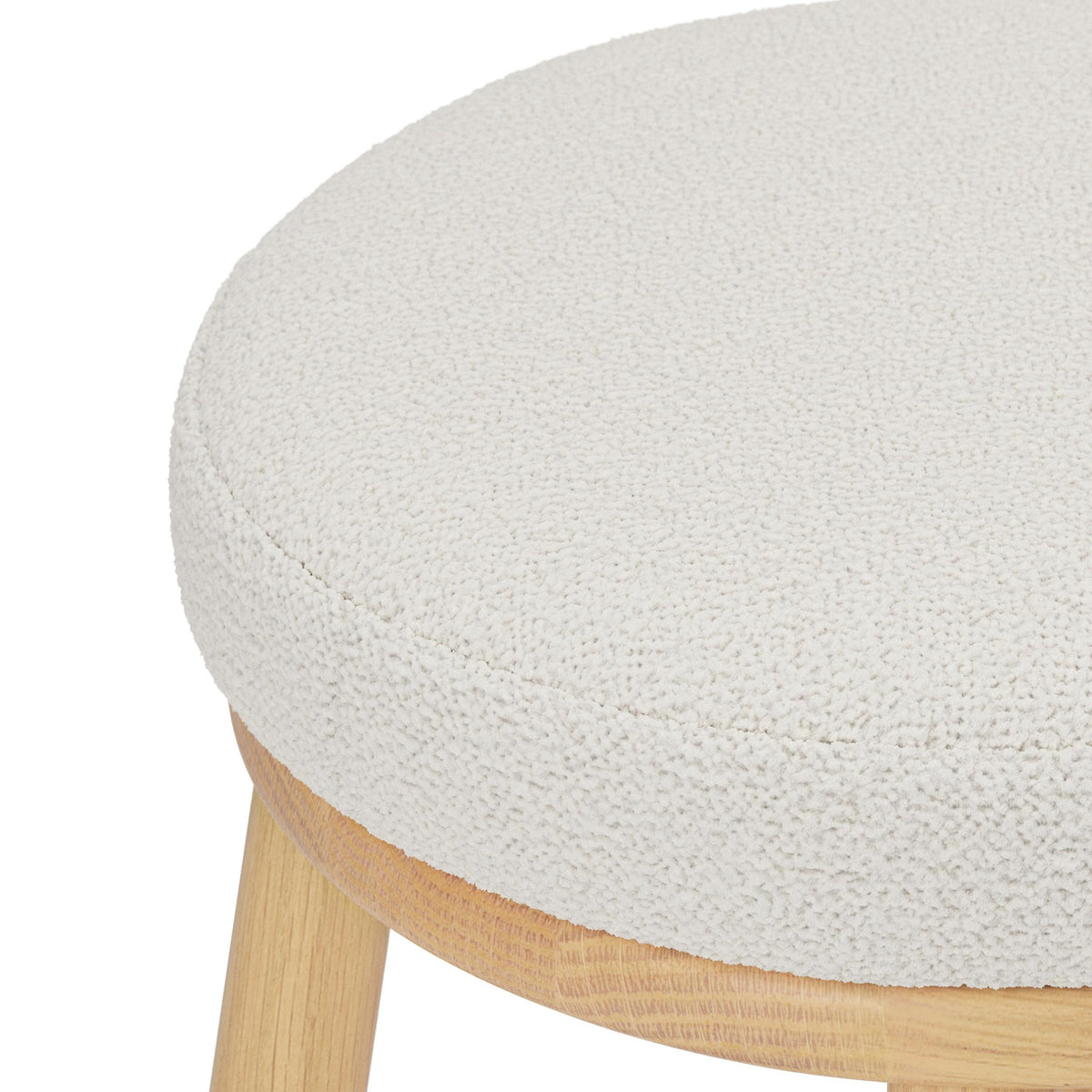 Nurmi Counter Stool - White Oak and Ivory Wool Bouclé