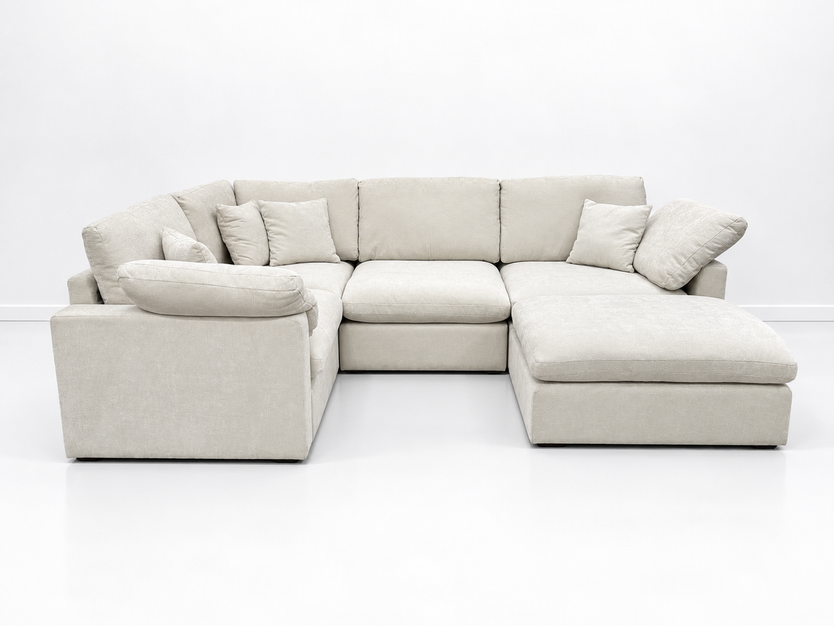 Nest | Cream | Corner Sectional | 4pc Corner + Ottoman