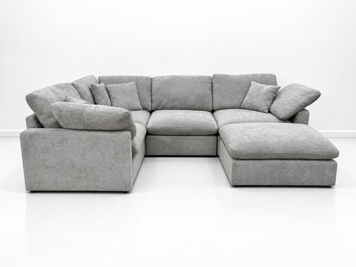 Nest | Light Grey | Corner Sectional | 4pc Corner + Ottoman